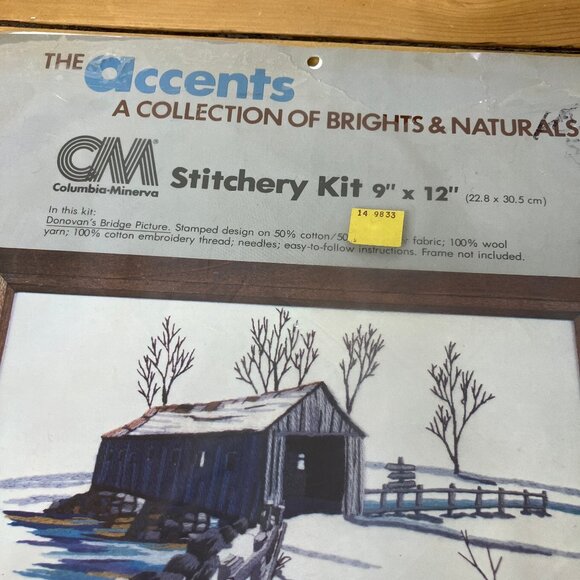 Donovan's Bridge Crewel Embroidery Kit CM Columbia Minerva #7292 Vintage 1981 - Picture 3 of 5